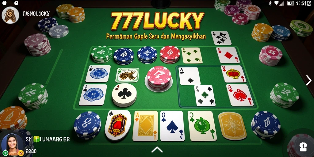 Tampilan gameplay Gaple yang seru dan interaktif dalam 777LUCKY.