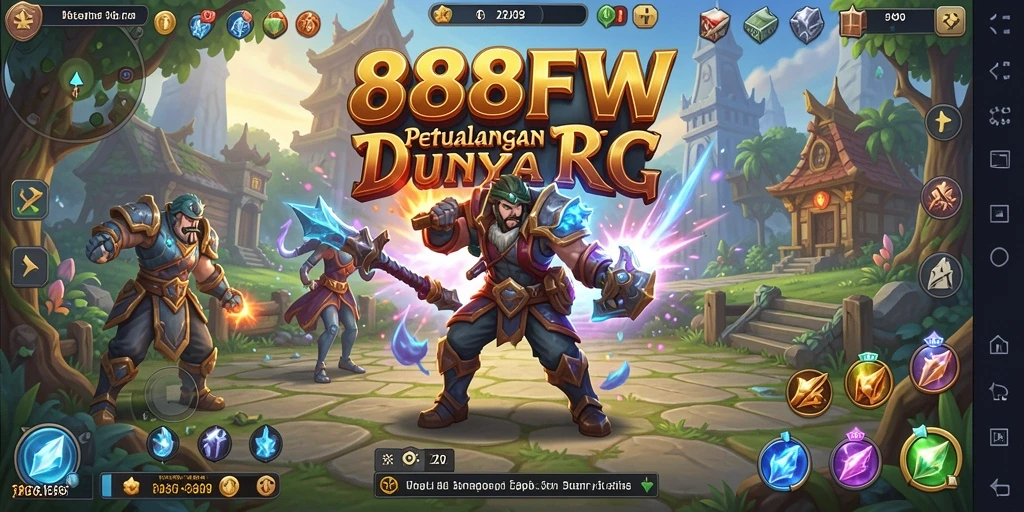 Tangkapan layar utama menampilkan aksi seru dalam gameplay RPG