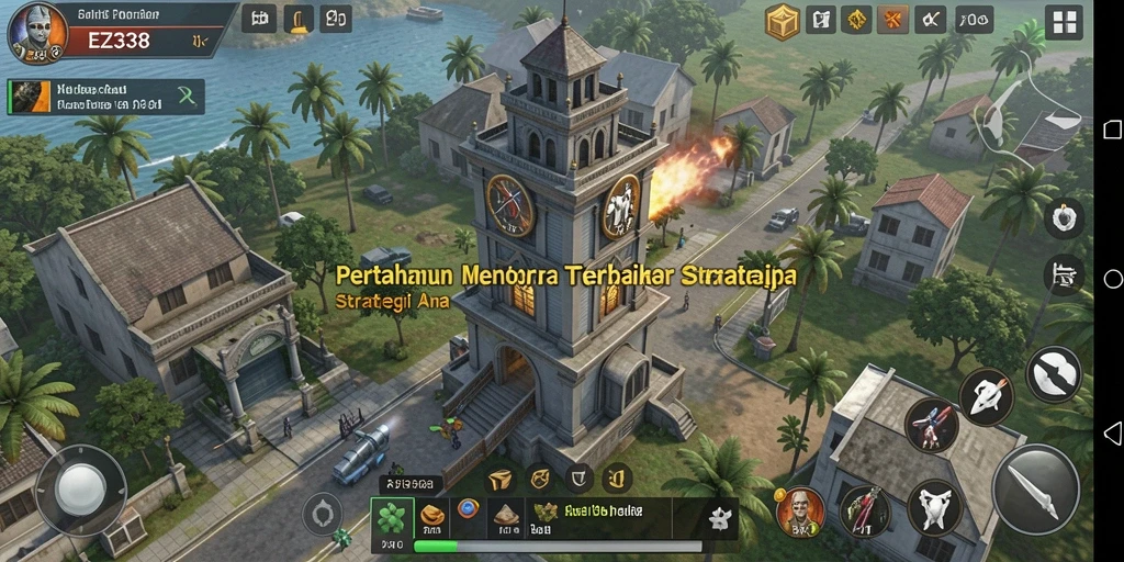 Gameplay seru dan menantang dalam EZ338 Tower Defense.