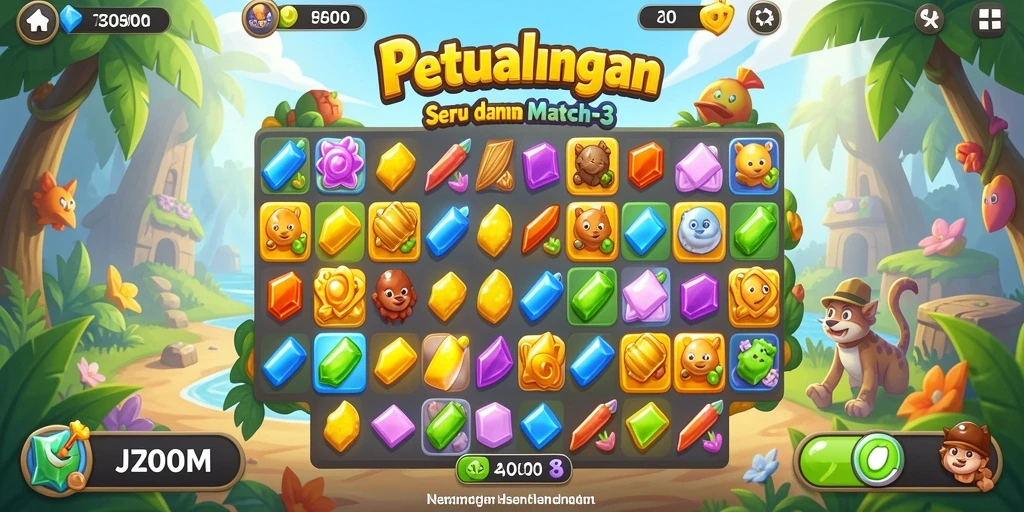 Tampilan gameplay J200M yang menegangkan dan penuh warna.