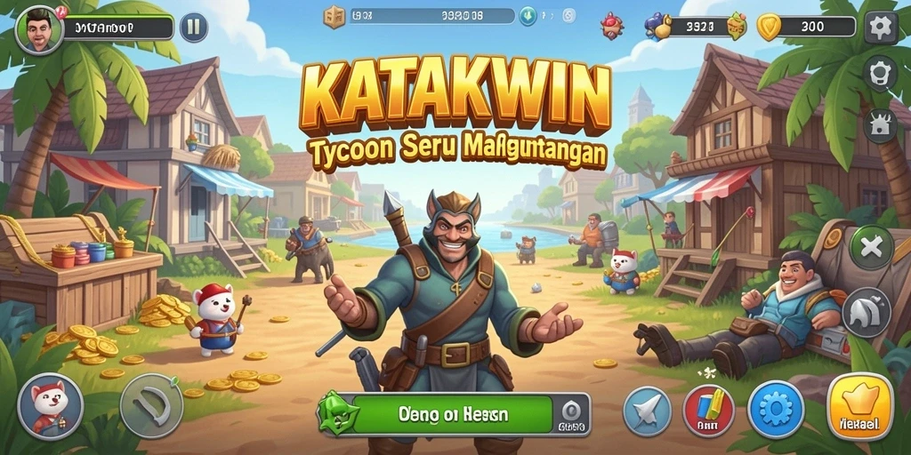 Tangkapan layar KATAKWIN menunjukkan gameplay Tycoon yang seru dan mendebarkan.