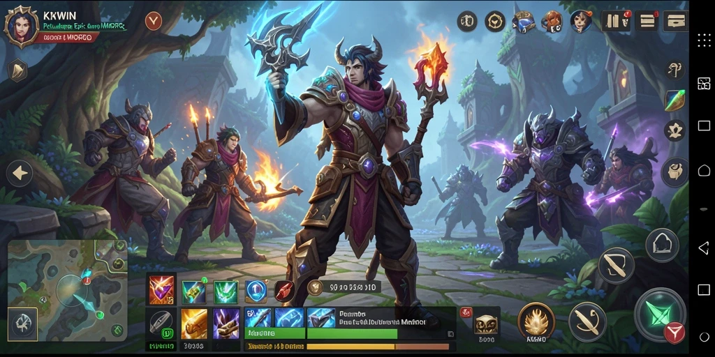 Screenshot gameplay KKWIN menunjukkan aksi pertarungan yang epik.