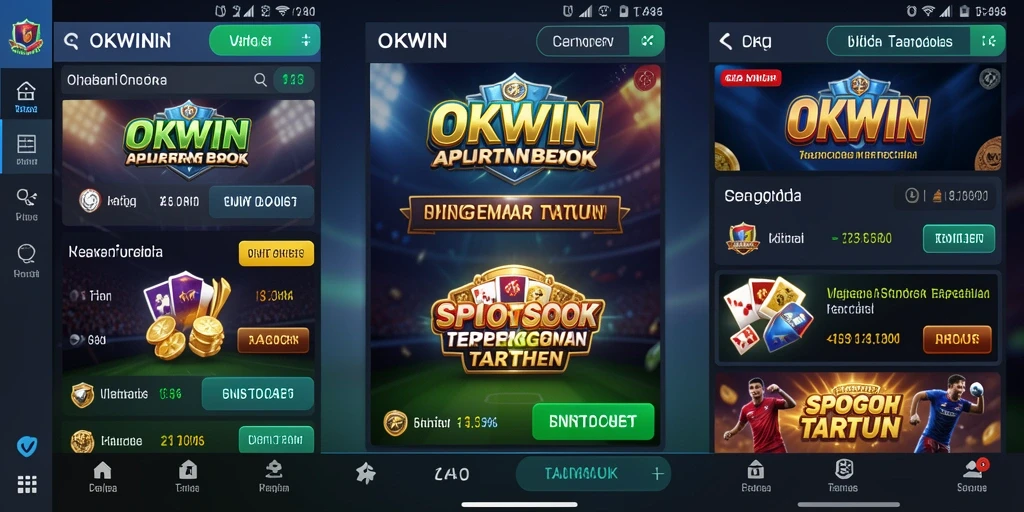 Screenshot OKWIN menampilkan antarmuka taruhan olahraga yang menarik dan informatif.