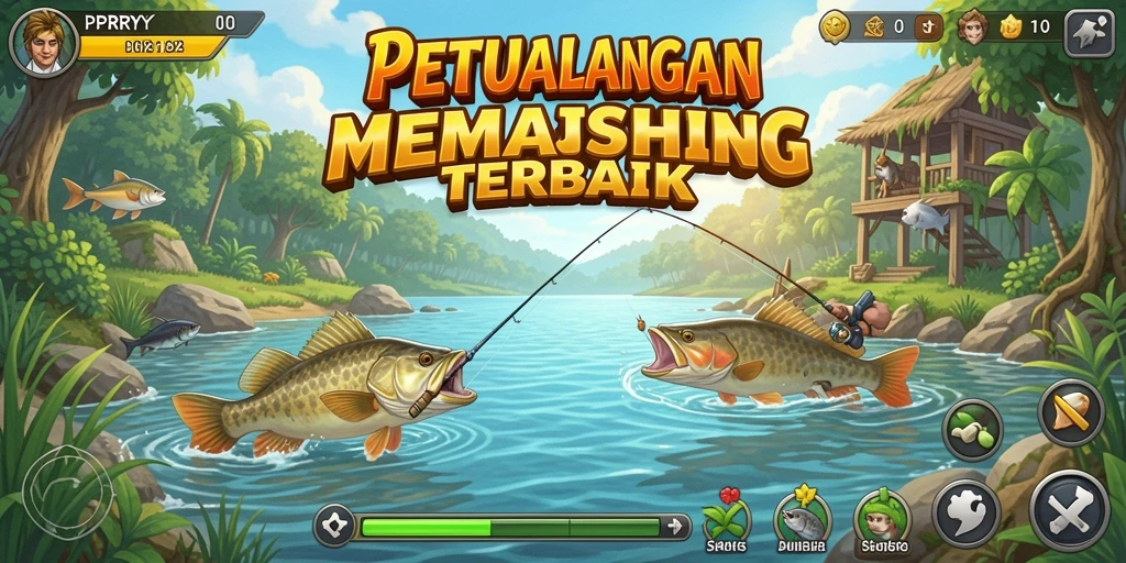 Tampilan gameplay PPRRYY yang menarik saat memancing.