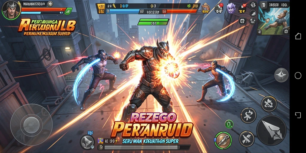 Tampilan gameplay seru dalam pertarungan di REZEGO.